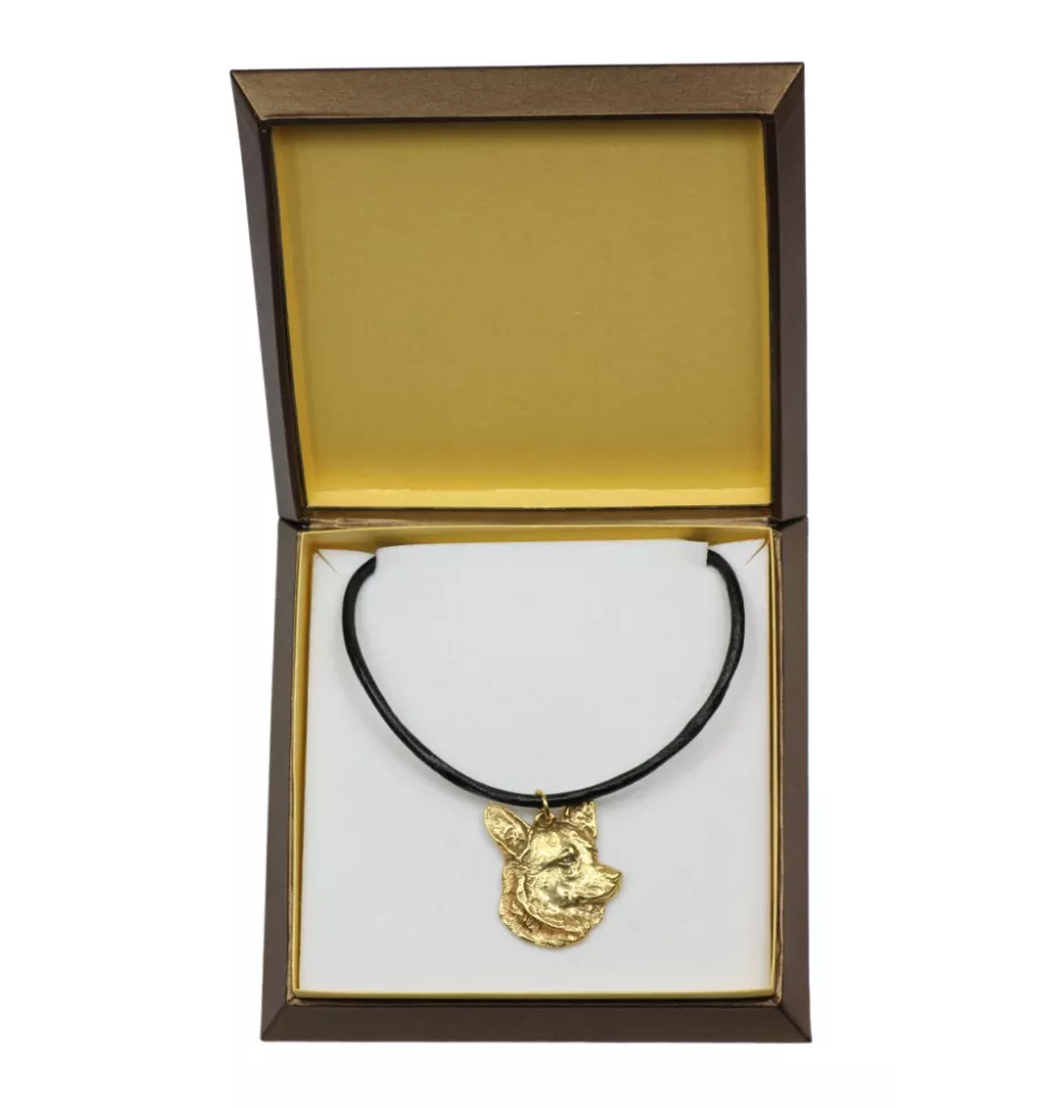 Cardigan Welsh Corgi - Hundehalsband in Geschenkbox, vergoldeter Anhänger für Hundefans, auffälliger Schmuck von Art-Dog