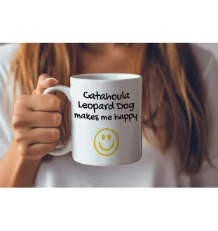 Catahoula Cur kubek z psem Makes me happy Art-Dog
