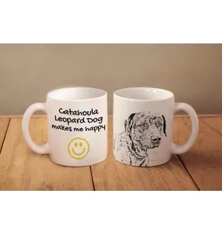 Catahoula Cur kubek z psem Makes me happy Art-Dog
