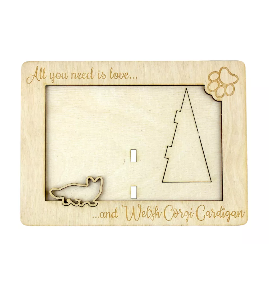 Cardigan Welsh Corgi - Fotorahmen, gravierter Holzrahmen, ein schönes Gadget für den Hundeliebhaber von Art-Dog