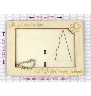 Cardigan Welsh Corgi - Photo frame, engraved wooden frame, a lovely gadget for the dog lover by Art-Dog