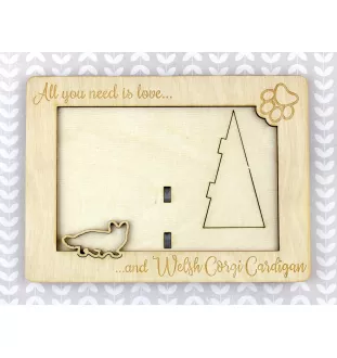 Cardigan Welsh Corgi - Photo frame, engraved wooden frame, a lovely gadget for the dog lover by Art-Dog
