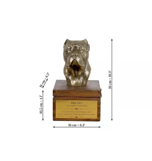 Cane Corso, Italian Cane Corso - urn for dog ashes with a statuette, small urn for a dog, personalized urn with a bust of a dog by Art-Dog brand