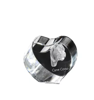 Cane Corso, Italian Cane Corso - a photo of a dog in crystal, crystal heart, unique photo frame from the Art-Dog brand
