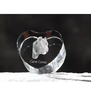 Cane Corso, Chien De Cour Italien - une photo de chien dans un cristal, un cœur en cristal, un cadre photo exceptionnel de la marque Art-Dog