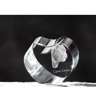 Cane Corso, Italian Cane Corso - a photo of a dog in crystal, crystal heart, unique photo frame from the Art-Dog brand