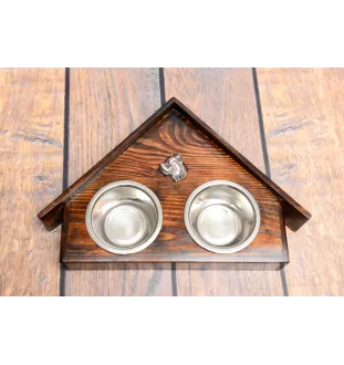 Cane Corso, Chien De Cour Italien - support en bois avec des bols pour chien, bols pour chien décoratifs, cadeau pour l'adoption d'un chien de la marque Art-Dog