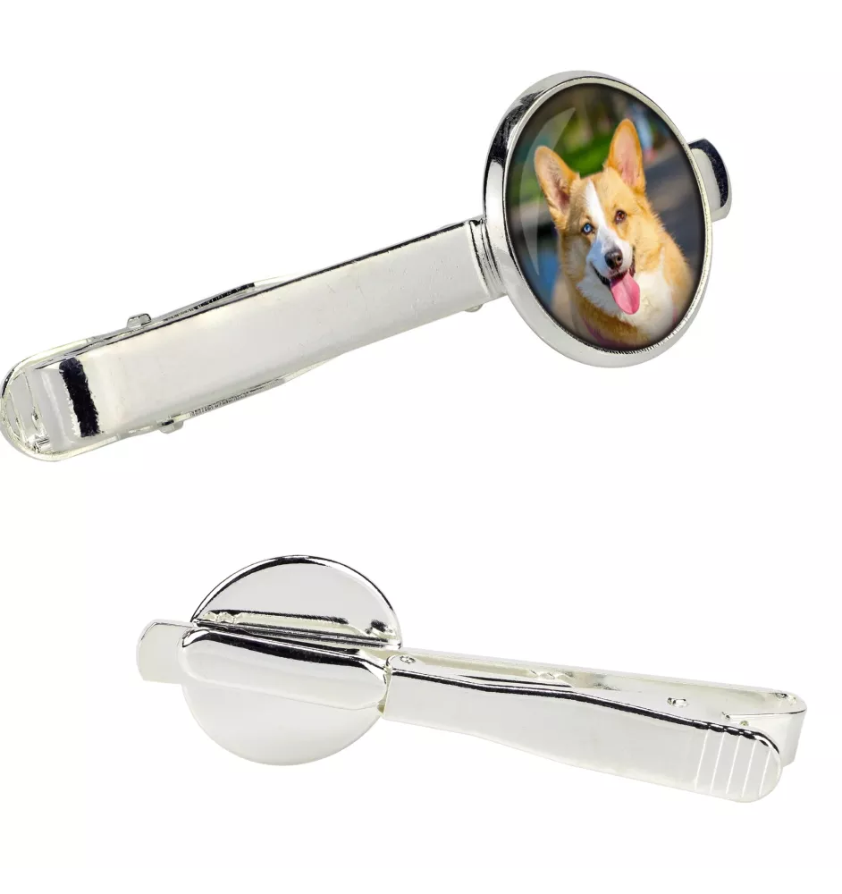 Cardigan Welsh Corgi - tie clip in a box, stylish tie, personalized jewelry from the Art-Dog brand