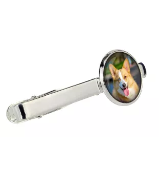 Cardigan Welsh Corgi spinka do krawata w pudełku ze zdjęciem Art-Dog