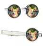 Cardigan Welsh Corgi - cufflinks and tie with your photo, a suit decoration, men's jewelry from the Art-Dog brand.