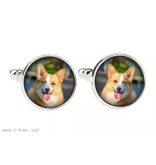 Cardigan Welsh Corgi - cufflinks and tie with your photo, a suit decoration, men's jewelry from the Art-Dog brand.
