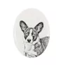 Cardigan Welsh Corgi - Gedenktafel mit einem Foto eines Hundes, Grabplatte mit Druck, personalisierte ovale Platte der Marke Art-Dog