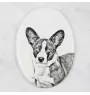 Cardigan Welsh Corgi - Gedenktafel mit einem Foto eines Hundes, Grabplatte mit Druck, personalisierte ovale Platte der Marke Art-Dog
