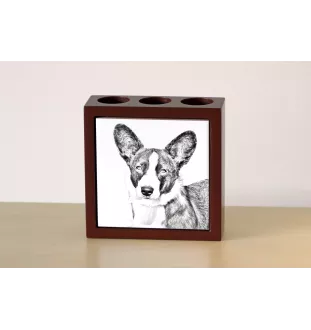 Cardigan Welsh Corgi - pen holder with a dog, desk organizer with a print, personalized desk decoration from the Art-Dog brand.