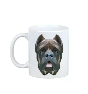 Cane Corso, Chien De Cour Italien - tasse avec une photo et un motif de chien géométrique Art-Dog