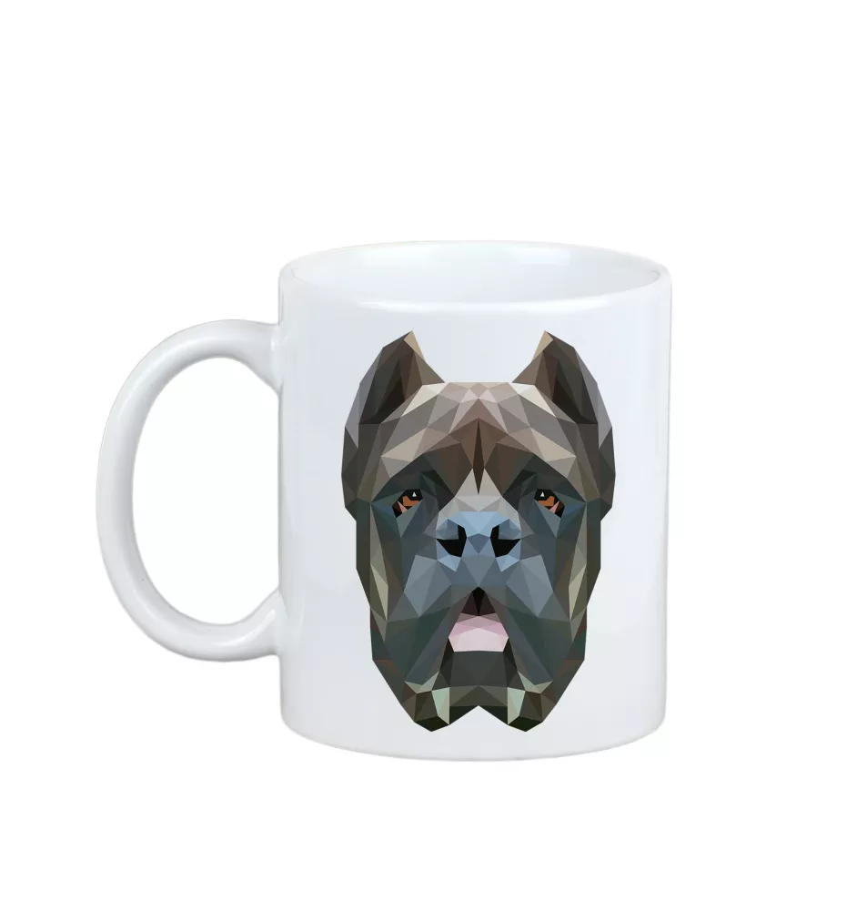 Cane Corso, Italienischer Corso-Hund, Cane di Macellaio - Becher mit einem Bild und dem Schriftzug geometrischer Hund Art-Dog