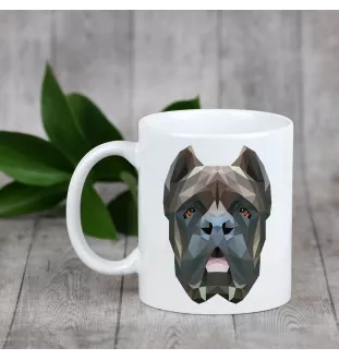 Cane Corso, Italian Cane Corso - cup with a geometric dog image and the inscription Art-Dog