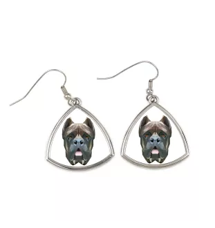 Cane Corso, Italian Cane Corso - earrings with a picture and the inscription geometric dog Art-Dog
