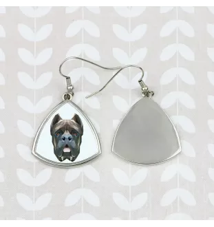 Cane Corso, Italian Cane Corso - earrings with a picture and the inscription geometric dog Art-Dog