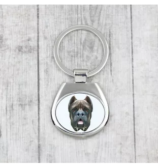 Cane Corso, Chien De Cour Italien - porte-clés géométrique avec photo et inscription Art-Dog