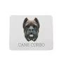 Cane Corso, Italienischer Corso-Hund, Cane di Macellaio - geometrisches Mauspad mit Bild und Aufschrift von Art-Dog
