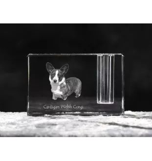 Cardigan Welsh Corgi I - Porte-stylos, organiseur en cristal avec photo de chien, décoration de bureau unique par la marque Art-Dog