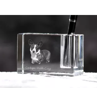 Cardigan Welsh Corgi I - Stifthalter, Kristallorganizer mit Hundefoto, einzigartige Schreibtischdekoration der Marke Art-Dog
