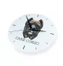 Cane Corso, Italienischer Corso-Hund, Cane di Macellaio - geometrische Wanduhr mit Bild und Aufschrift der Marke Art-Dog