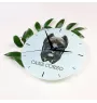 Cane Corso, Italienischer Corso-Hund, Cane di Macellaio - geometrische Wanduhr mit Bild und Aufschrift der Marke Art-Dog