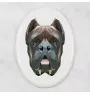Cane Corso, Chien De Cour Italien - une plaque avec une photo et un motif géométrique de la marque Art-Dog
