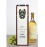 Cane Corso, Italienischer Corso-Hund, Cane di Macellaio - geometrische Box mit einem Bild und Schriftzug für Wein der Marke Art-Dog