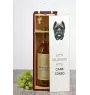 Cane Corso, Italienischer Corso-Hund, Cane di Macellaio - geometrische Box mit einem Bild und Schriftzug für Wein der Marke Art-Dog