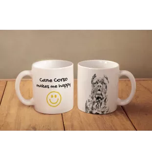 Cane Corso, Italienischer Corso-Hund, Cane di Macellaio - Tasse mit Hund, fröhliche Tasse für Hundeliebhaber, personalisiertes Geschenk der Marke Art-Dog
