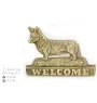 Cardigan Welsh Corgi - une plaque de porte avec un chien, une plaque de bienvenue en laiton, une enseigne exceptionnelle avec l'inscription Welcome de la marque Art-Dog