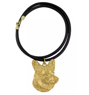 Cardigan Welsh Corgi - porte-clés et collier avec chien dans une boîte, produit plaqué or de haute qualité, marque Art-Dog