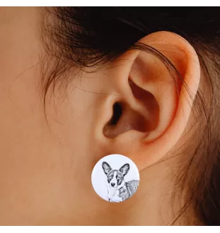 Cardigan Welsh Corgi kolczyki z psem mały Art-Dog