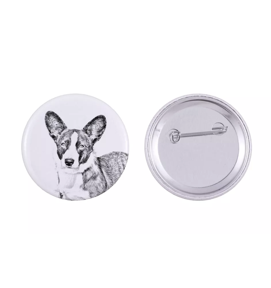 Cardigan Welsh Corgi przypinka z psem duża Art-Dog