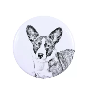 Cardigan Welsh Corgi przypinka z psem duża Art-Dog