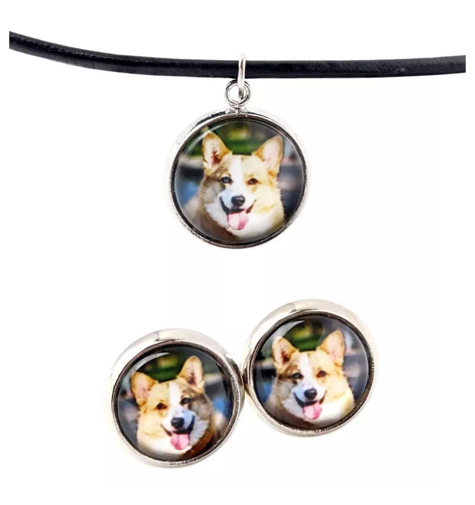 Cardigan Welsh Corgi - boîte à bijoux avec votre photo, ensemble collier et boucles d'oreilles, produits personnalisés de la marque Art-Dog