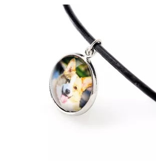 Cardigan Welsh Corgi naszyjnik i kolczyki ze zdjęciem Art-Dog