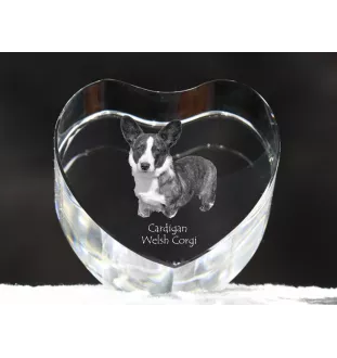 Cardigan Welsh Corgi I - Hundebild im Kristall, Kristallherz, einzigartiger Bilderrahmen der Marke Art-Dog