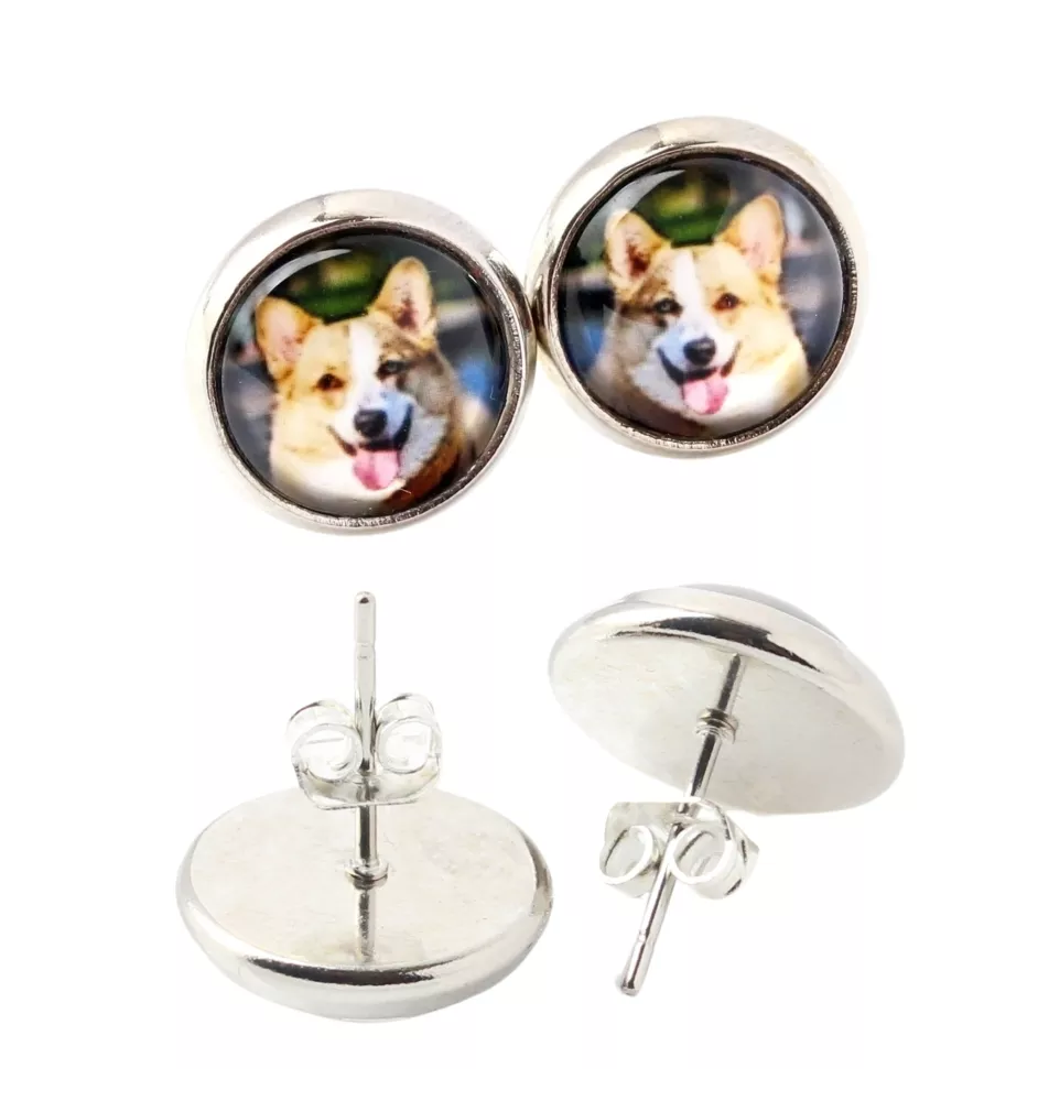 Cardigan Welsh Corgi - Ohrringe in einer Schachtel, Ihr Foto, handgefertigter Schmuck, Eigenmarke von Art-Dog.