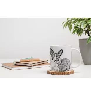 Cardigan Welsh Corgi kubek z psem good morning Art-Dog