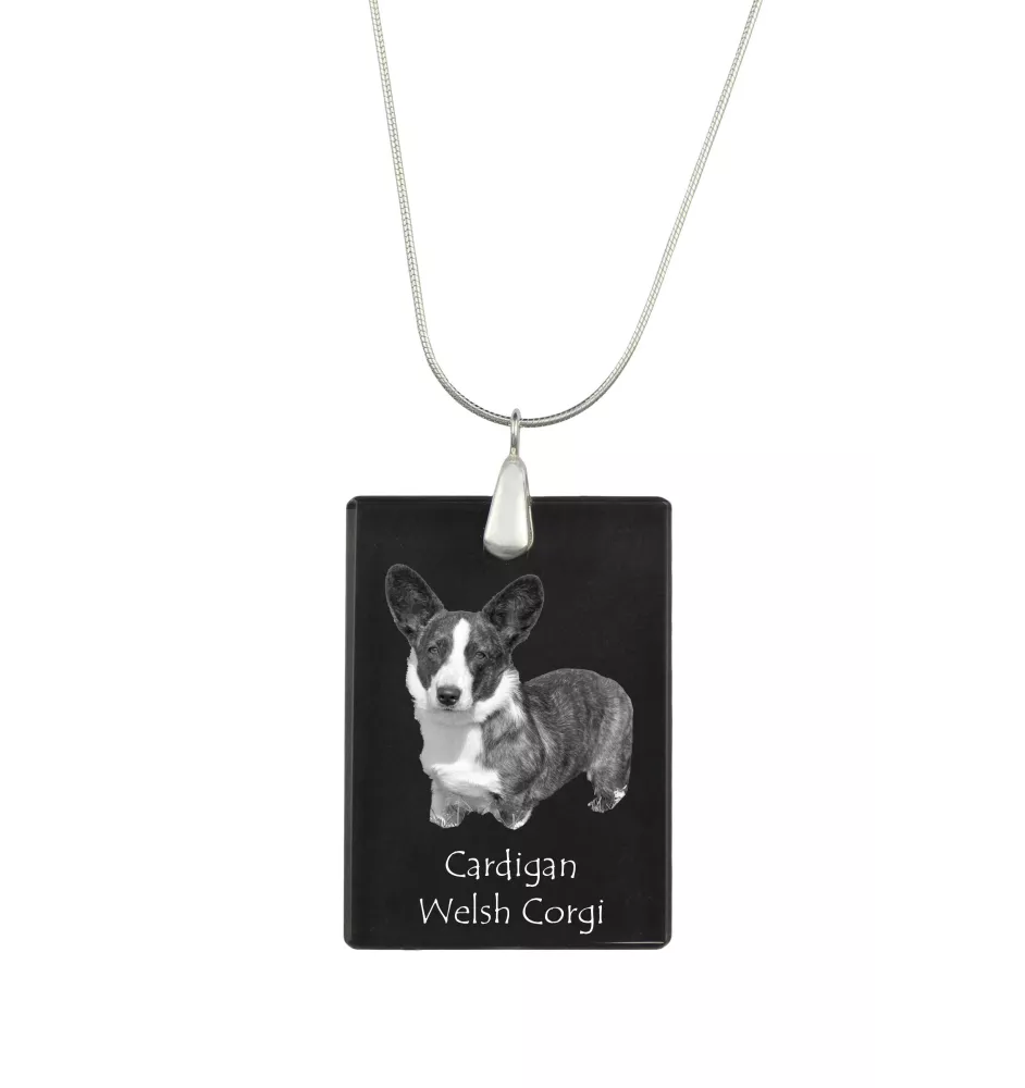 Cardigan Welsh Corgi I - Kristallanhänger mit Hund, Silberhalskette mit Foto, personalisierter Anhänger der Marke Art-Dog