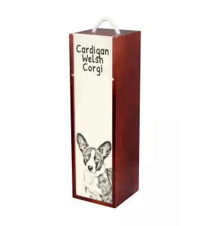 Cardigan Welsh Corgi - boîte à vin avec chien, boîte à alcool avec graphisme, boîte cadeau personnalisée de la marque Art-Dog