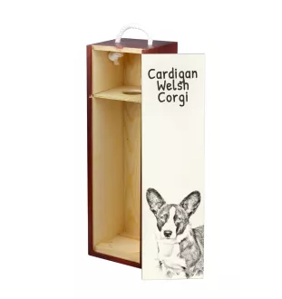 Cardigan Welsh Corgi - Weinbox mit Hund, Alkoholbox mit Grafik, personalisierte Geschenkbox der Marke Art-Dog