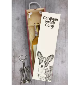 Cardigan Welsh Corgi - Weinbox mit Hund, Alkoholbox mit Grafik, personalisierte Geschenkbox der Marke Art-Dog