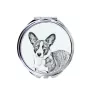 Cardigan Welsh Corgi - Taschenspiegel mit Hund, personalisierter Taschenspiegel, kompakter Spiegel mit Art-Dog-Logo