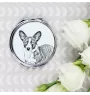 Cardigan Welsh Corgi - Taschenspiegel mit Hund, personalisierter Taschenspiegel, kompakter Spiegel mit Art-Dog-Logo