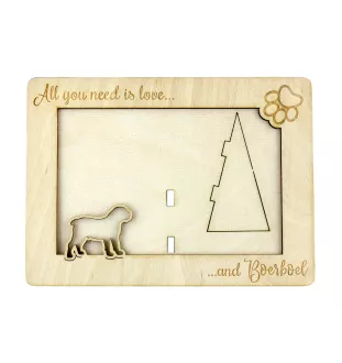 Boerboel - Cadre photo, cadre en bois gravé, un joli gadget pour l'amoureux des chiens par Art-Dog